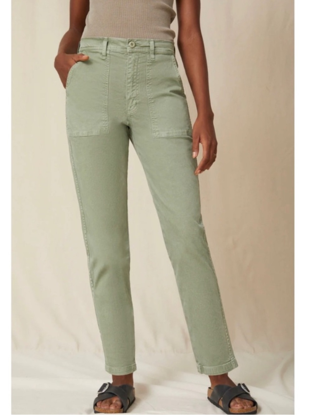 AMO Sybil Military Pant Size 28 Army Green Utility Cropped Gorpcore Made In USA